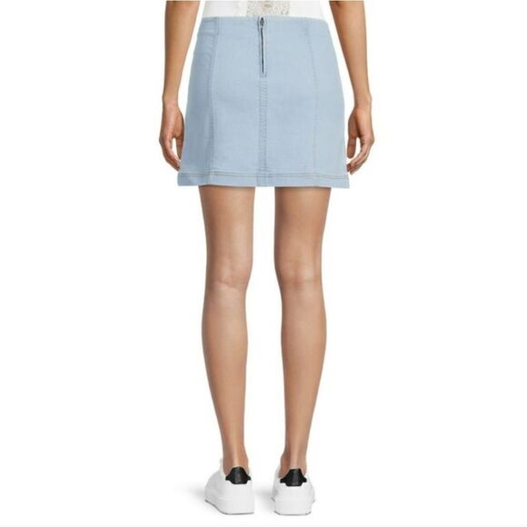 NWT No Boundaries Seamed Denim Mini Skirt. Blue 21 - Picture 10 of 13